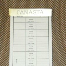 Barajas de cartas: FOURNIER,CONTABILIDAD DEL JUEGO DE LA CANASTA,ORIGINAL,VITORIA,ÁLAVA,RARILLO