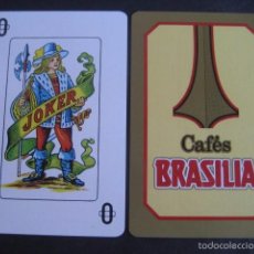 Barajas de cartas: CAFES BRASILIA. CARTA POKER, JOKER, MONO, COMODIN DE BARAJA.
