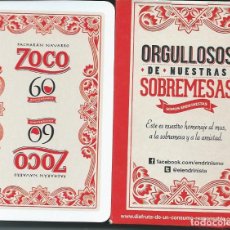Barajas de cartas: BARAJA ESPAÑOLA PUBLICITARIA 60 ANIVERSARIO PACHARAN ZOCO-FOURNIER