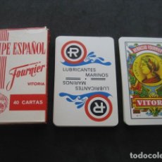 Barajas de cartas: BARAJA ESPAÑOLA FOURNIER. PUBLICIDAD LUBRICANTES MARINOS REPSOL. Lote 169826840