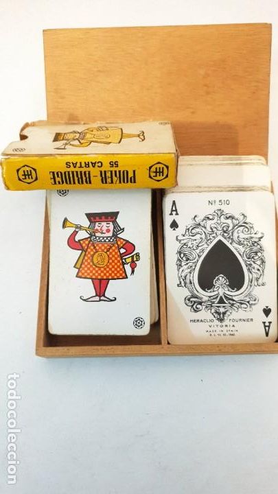 Barajas de cartas: 2 BARAJAS CON ESTUCHE MADERA - Foto 1