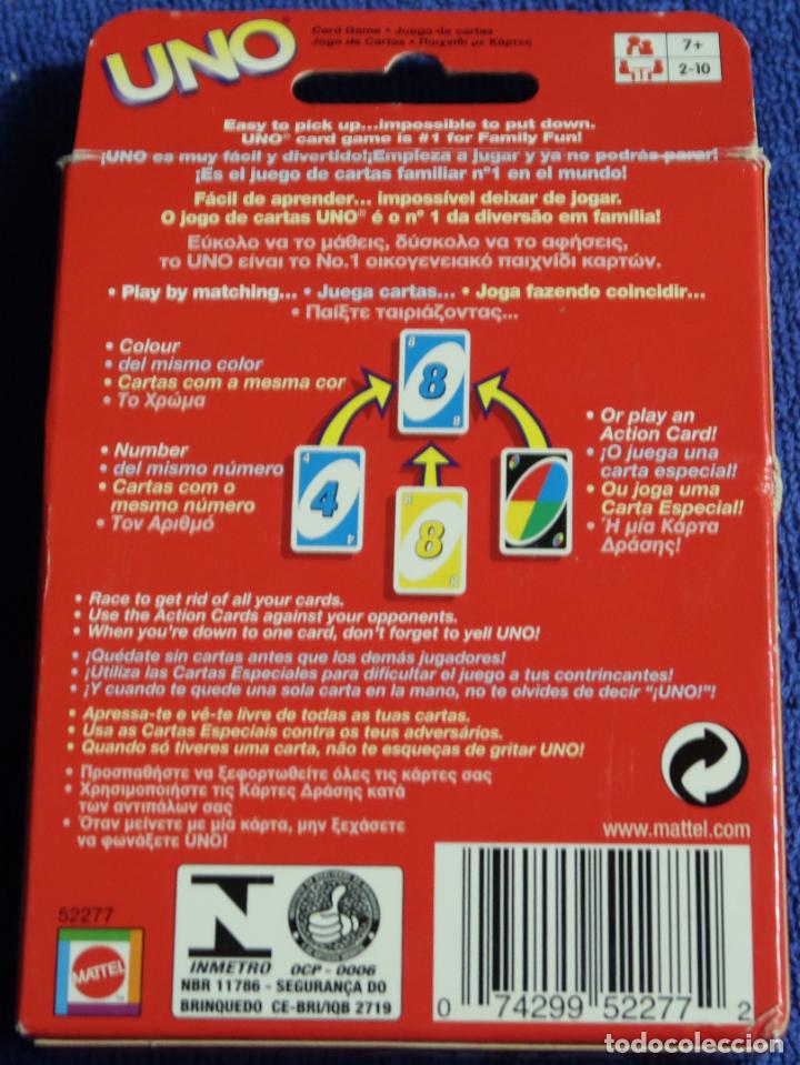 Barajas de cartas: Juego del UNO - Mattel &iexcl;Impecable! - Foto 2