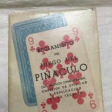 Barajas de cartas: REGLAMENTO DEL JUEGO DEL PINACULO - 1945 - 79P. 10X8CM - BUEN ESTADO. Lote 190421710