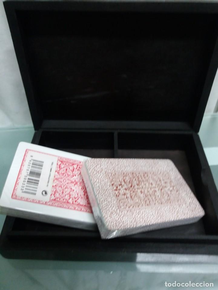 Barajas de cartas: CAJA MADERA CON BARAJAS CARTAS - Foto 3