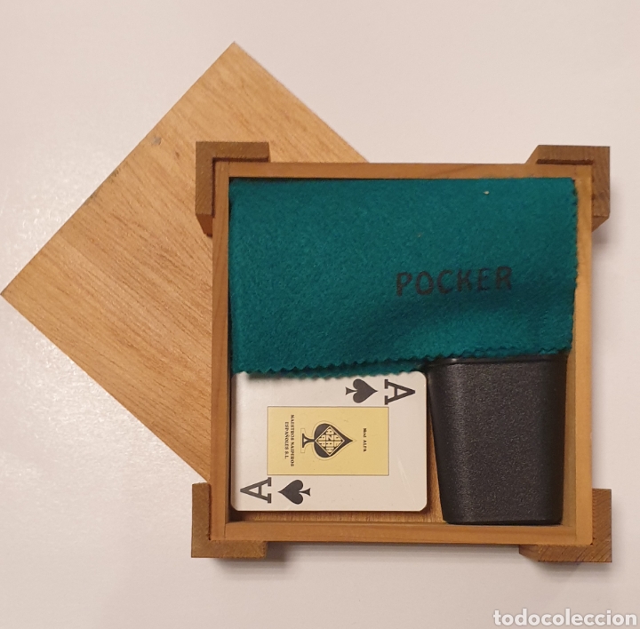 Barajas de cartas: Set de pocker en caja de madera a&ntilde;os 80 - Foto 2