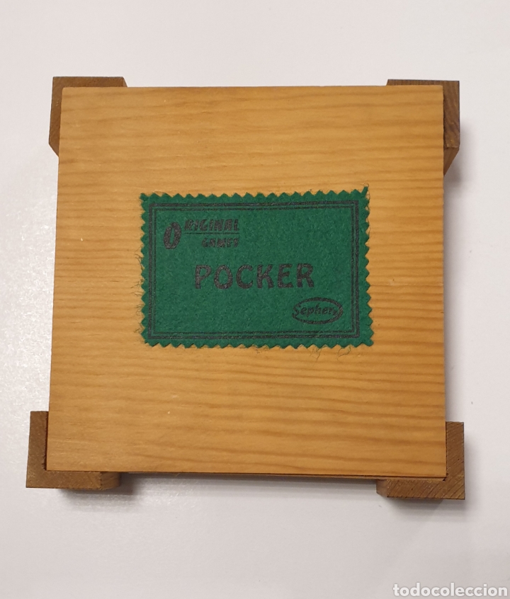 Barajas de cartas: Set de pocker en caja de madera a&ntilde;os 80 - Foto 1