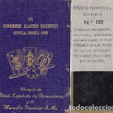 Barajas de cartas: BARAJA ESPAÑOLA FOURNIER. III CONRGESO MÁGICO NACIONAL, SEVILLA, ESPAÑA 1959
