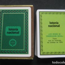 Barajas de cartas: BARAJA FOURNIER POKER ESPAÑOL. LOTERIA NACIONAL 1976 BILLETES LOS MEDIOS DE COMUNICACION SOCIAL