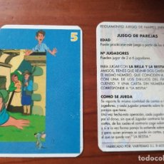 Barajas de cartas: ANTIGUA BARAJA DE CARTAS CARTA( PARA COMPLETAR) LA BELLA Y LA BESTIA. Lote 264801514