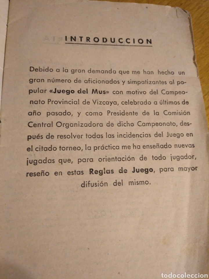 Barajas de cartas: Reglas del Mus. 1959 - Foto 2