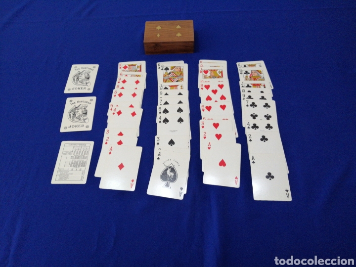 Barajas de cartas: NAIPES COMAS POKER EN CAJA MADERA - Foto 2