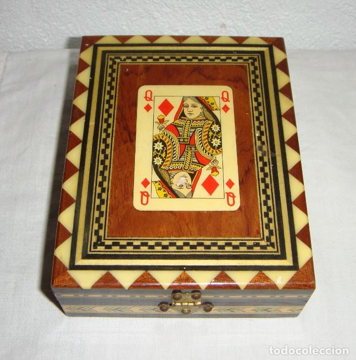 Barajas de cartas: Caja para cartas de Taracea. - Foto 1