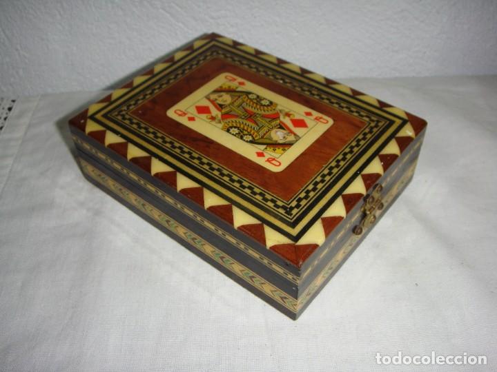 Barajas de cartas: Caja para cartas de Taracea. - Foto 2