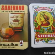 Barajas de cartas: BARAJA ESPAÑOLA FOURNIER. SHERRY BRANDY COÑAC SOBERANO. GONZALEZ BYASS