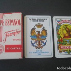 Barajas de cartas: BARAJA ESPAÑOLA FOURNIER. CAPITANIA GENERAL 6ª REGION MILITAR. DIA DE LAS FUERZAS ARMADAS 1983. Lote 357105965