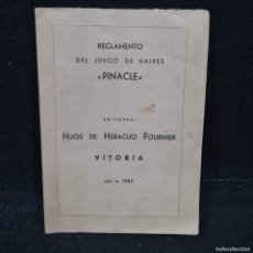 Barajas de cartas: REGLAMENTO DEL JUEGO DE NAIPES PINACLE - ED. HIJOS DE HERACLIO FOURNIER - AÑO 1943/ 17.974