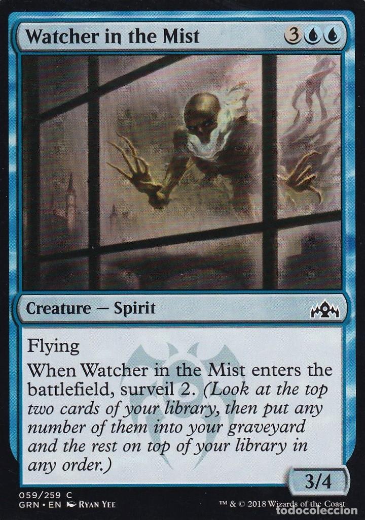Barajas de cartas: Carta magic the gathering, deckmaster. Watcher in The Mist, 059/259 c a&ntilde;o 2018 - Foto 1