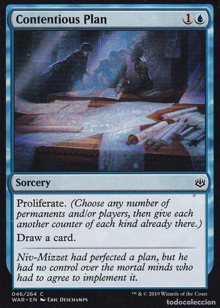 Barajas de cartas: Carta magic the gathering, deckmaster. Contentious Plan, 046/264 c a&ntilde;o 2019 - Foto 1