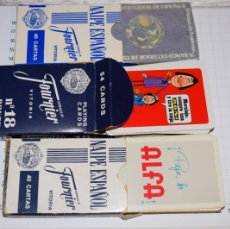 Barajas de cartas: HERACLIO FOURNIER - AÑOS 60/70 - 3 BARAJAS PUBLICIDAD - AGNI, ALFA, BANCO EXTERIOR E - ¡MIRA FOTOS!