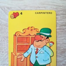Barajas de cartas: CARPINTERO, CARTA Nº 4, BARAJA JUEGO DE LOS OFICIOS - HERACLIO FOURNIER - AÑO 1982.