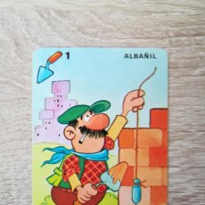 Barajas de cartas: ALBAÑIL, CARTA Nº 1, BARAJA JUEGO DE LOS OFICIOS - HERACLIO FOURNIER - AÑO 1982.