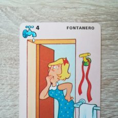 Barajas de cartas: FONTANERO, CARTA Nº 4, BARAJA JUEGO DE LOS OFICIOS - HERACLIO FOURNIER - AÑO 1982.