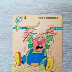 Barajas de cartas: ELECTRICISTA, CARTA Nº 3, BARAJA JUEGO DE LOS OFICIOS - HERACLIO FOURNIER - AÑO 1982.
