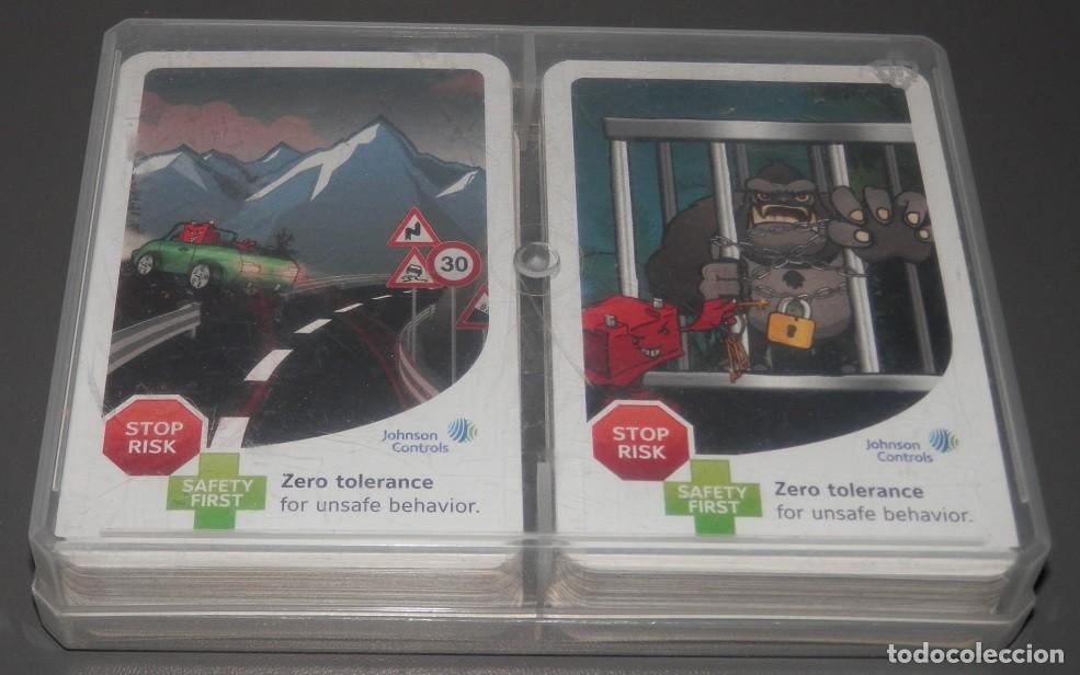 Barajas de cartas: DOS BARAJAS DE CARTAS-STOP RISK-SAFETY FIRST-JOHNSON CONTROLS - Foto 1