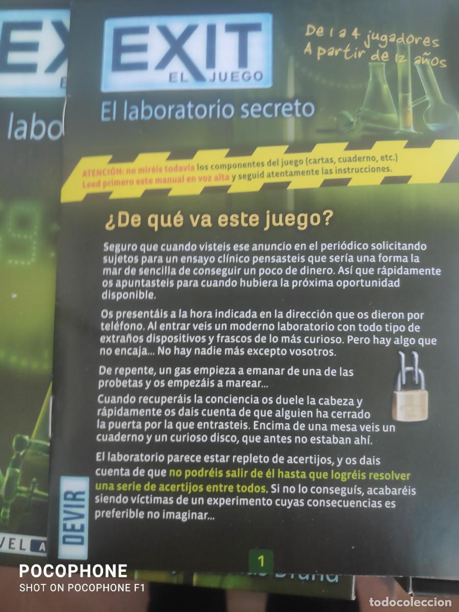 Barajas de cartas: JUEGO DE AUDACIA DE CARTAS : DEVIR * EXIT: EL LABORATORIO SECRETO * - Foto 7
