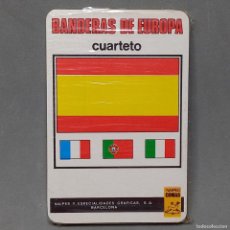 Barajas de cartas: BARAJA ESPAÑOLA. NAIPES COMAS. BANDERAS DE EUROPA, CUARTETO.