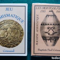 Barajas de cartas: NAIPES BARAJA CARTAS POKER NUMISMATIQUE & LES MONTGOLFIERS DECK PLAYING CARDS FRANCE C. 1980
