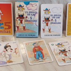 Barajas de cartas: EL JUEGO DE LAS 5 FAMILIAS (VARITEMAS) / JUEGO DE PAREJAS / COMPLETA 30 CARTAS / NUEVA