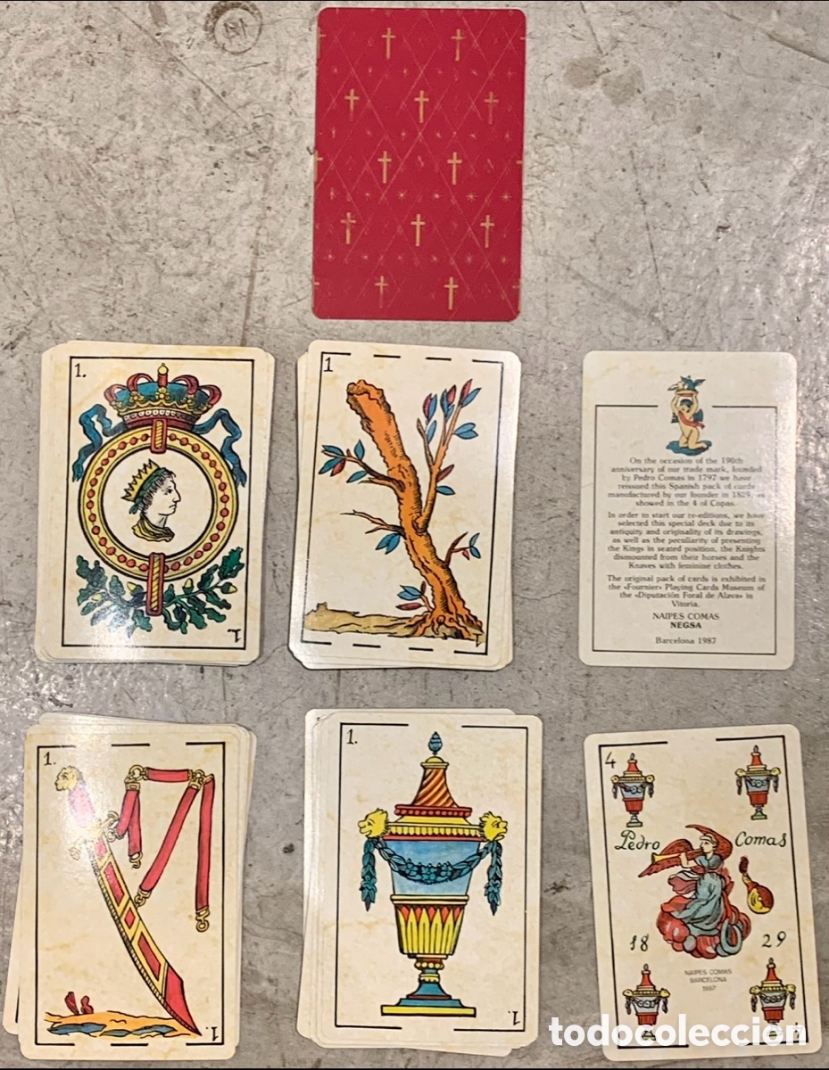 Barajas de cartas: Baraja Espa&ntilde;ola. Pedro Comas. 1987. - Foto 2