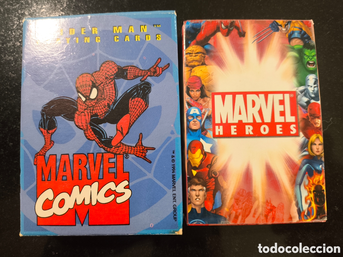 Barajas de cartas: Lote barajas Marvel Comics y Marvel H&eacute;roes - Foto 1