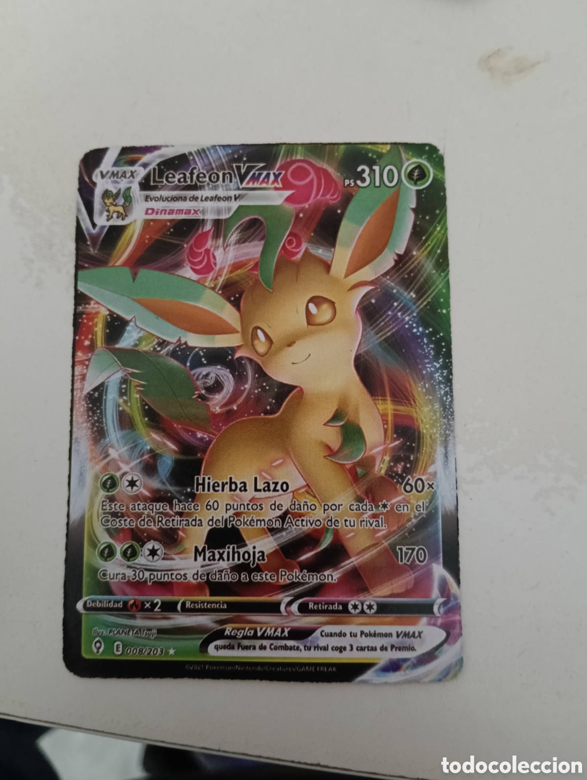 Barajas de cartas: Carta Pok&eacute;mon Leafeon V MAX - Foto 1