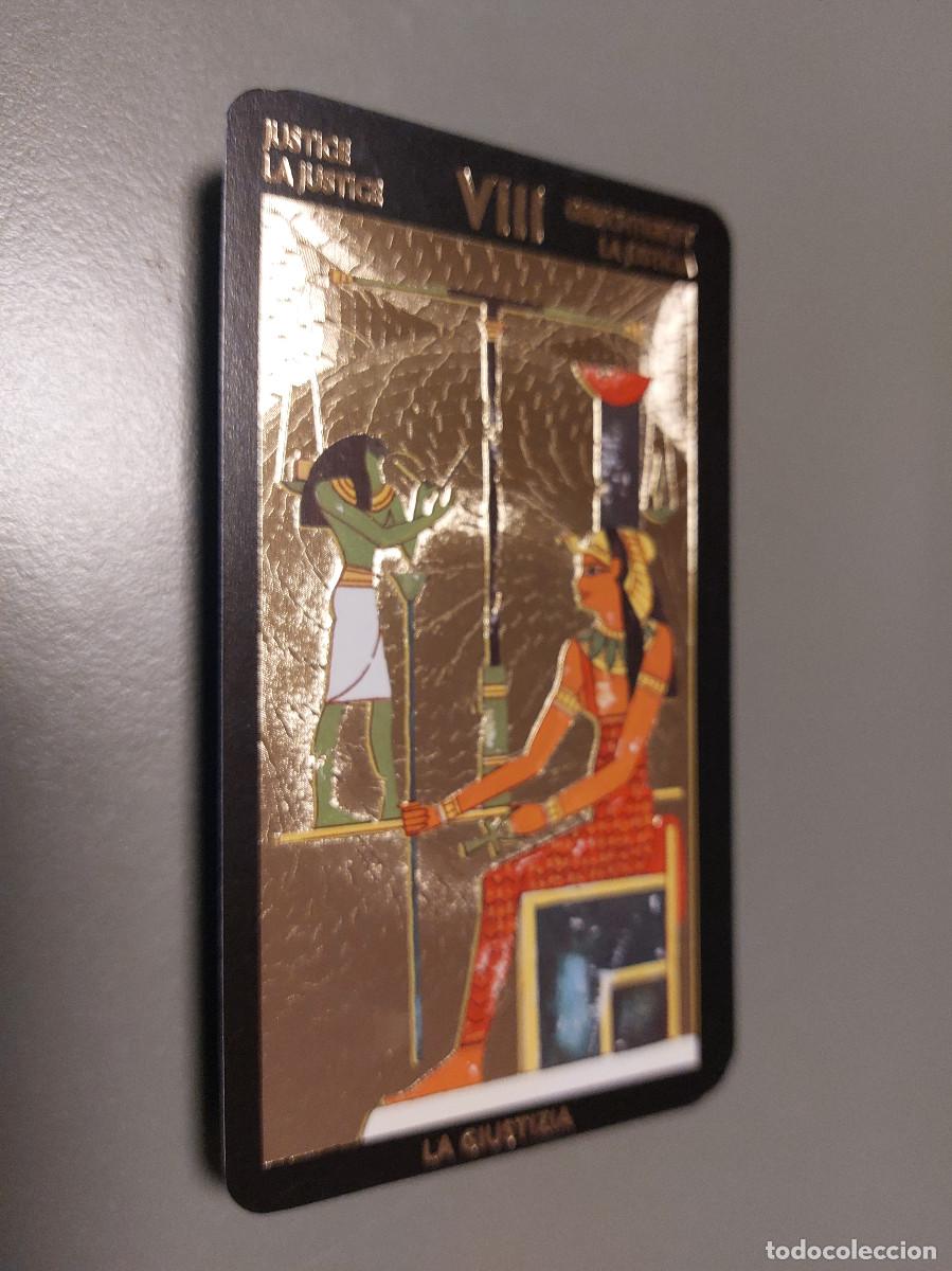 VIII la Justicia. Tarot Egipcio. Carta. Color Oro. Colección Orbis-fabbri. Bbc C