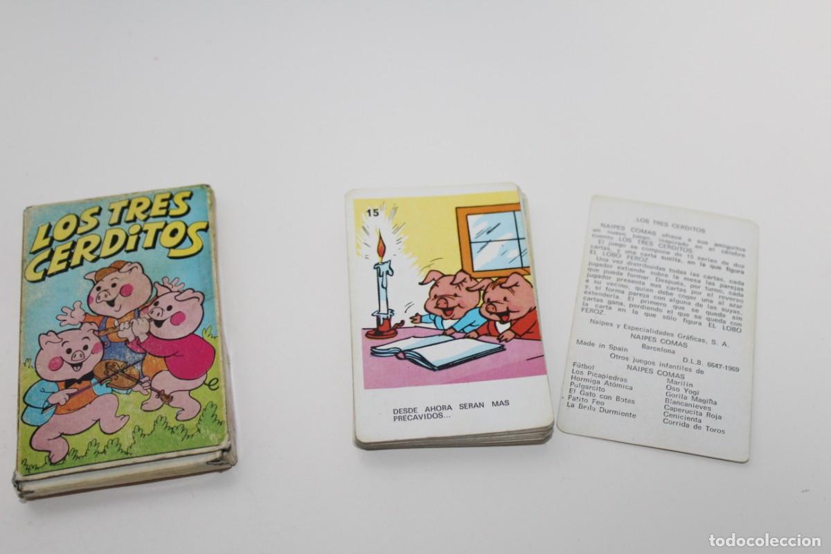 Barajas de cartas: BARAJA CARTAS INFANTIL LOS TRES CERDITOS COMAS FOURNIER - A&Ntilde;O 1969