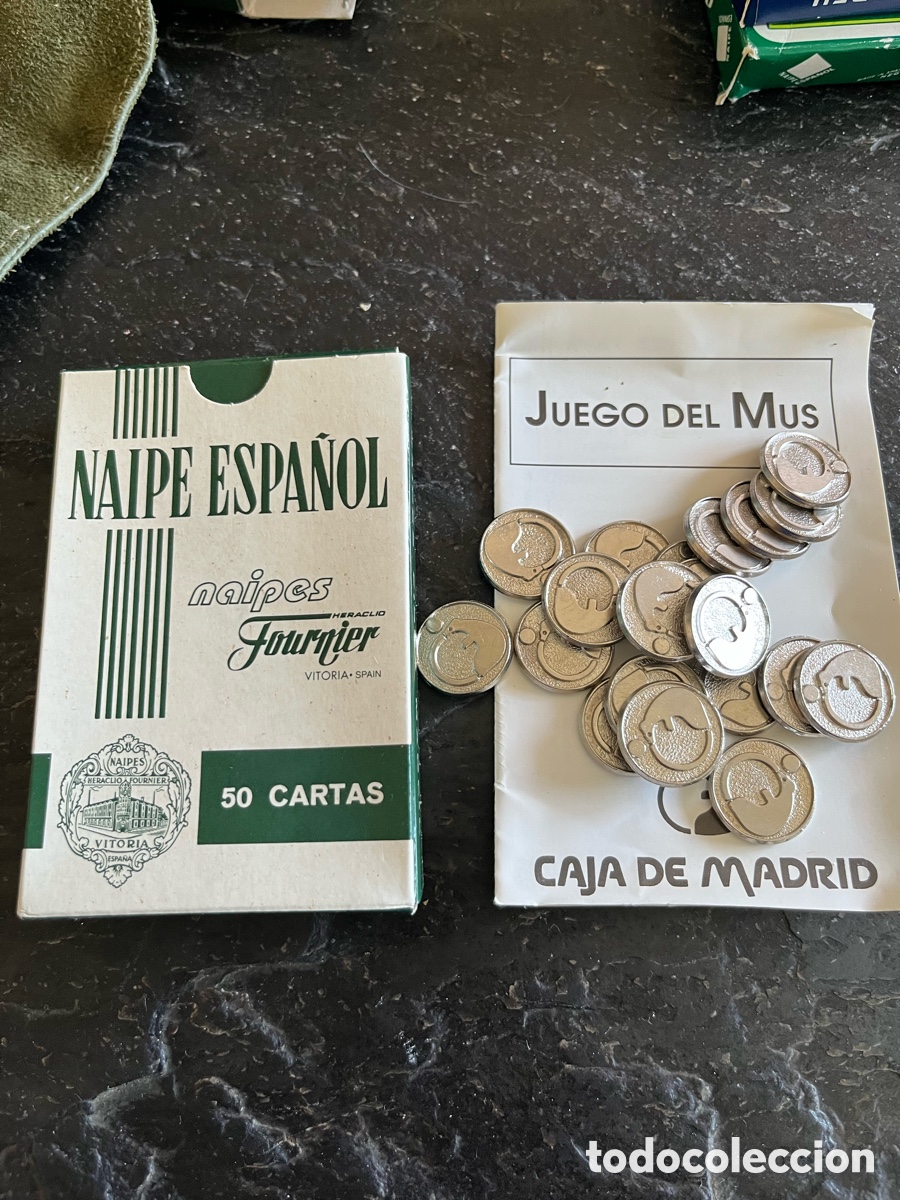 Barajas de cartas: Juego Mus Caja Madrid en Piel vuelta