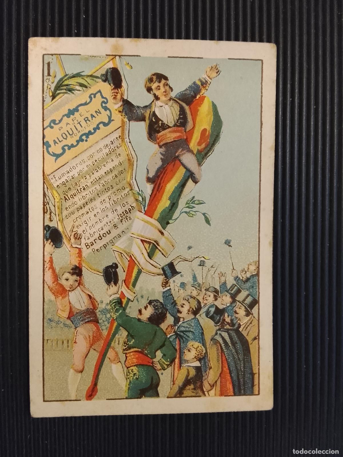 Barajas de cartas: CARTA NAIPE 1 DE BASTOS - PAPEL DE ALQUITRAN NORUEGO - CROMOLITOGRAFIA COURBE ROUZET -(K-15.255)