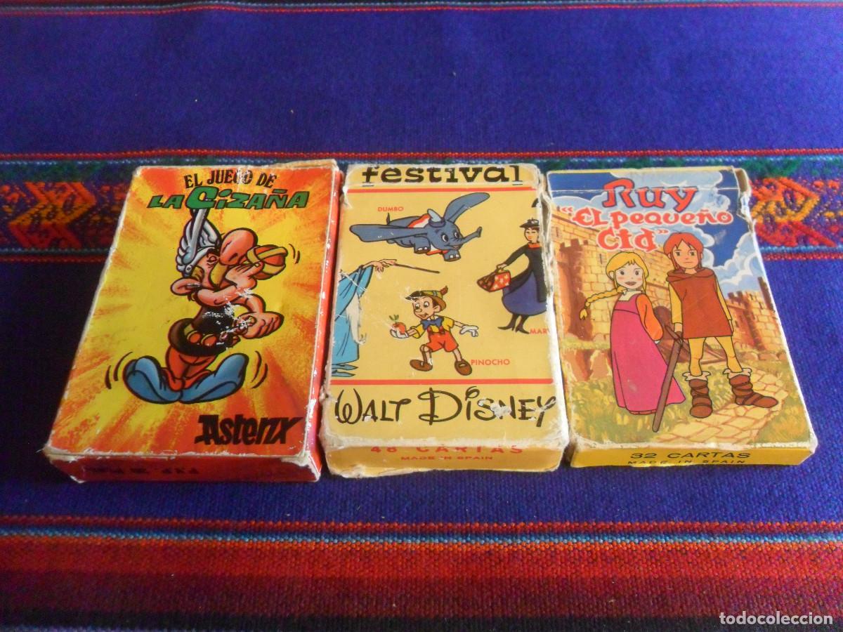 Barajas de cartas: BARAJA COMPLETA RUY EL PEQUE&Ntilde;O CID, FESTIVAL WALT DISNEY 48 CARTAS, JUEGO DE LA CIZA&Ntilde;A AST&Eacute;RIX RARAS