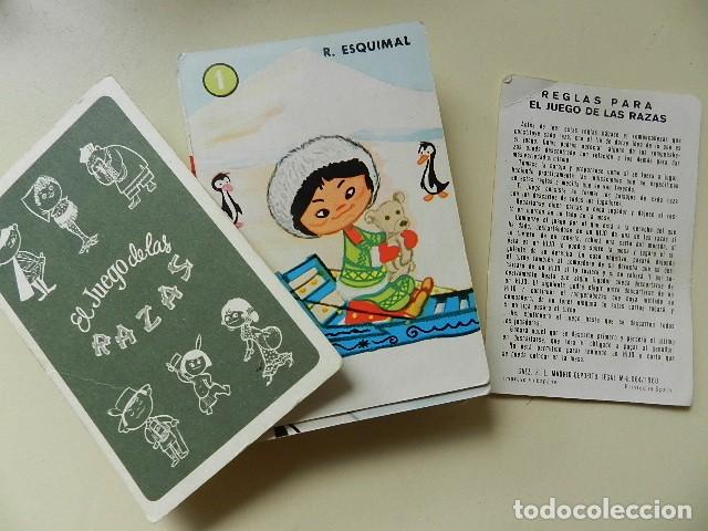 Barajas de cartas: Baraja El juego de las razas cartas infant&iacute;l a&ntilde;o 1960