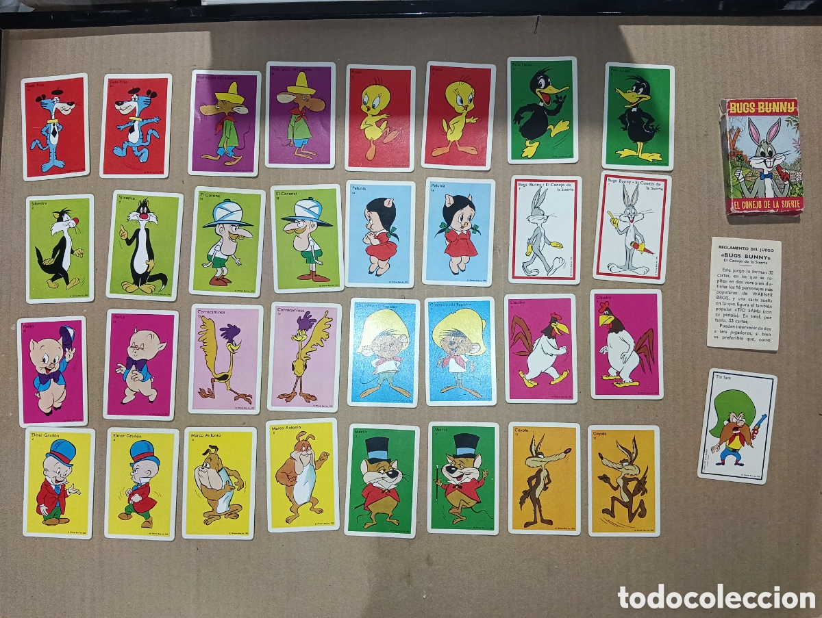 Barajas de cartas: BARAJA FOURNIER PAREJAS BUGS BUNNY COMPLETA CAJA E INSTRUCCIONES 1970