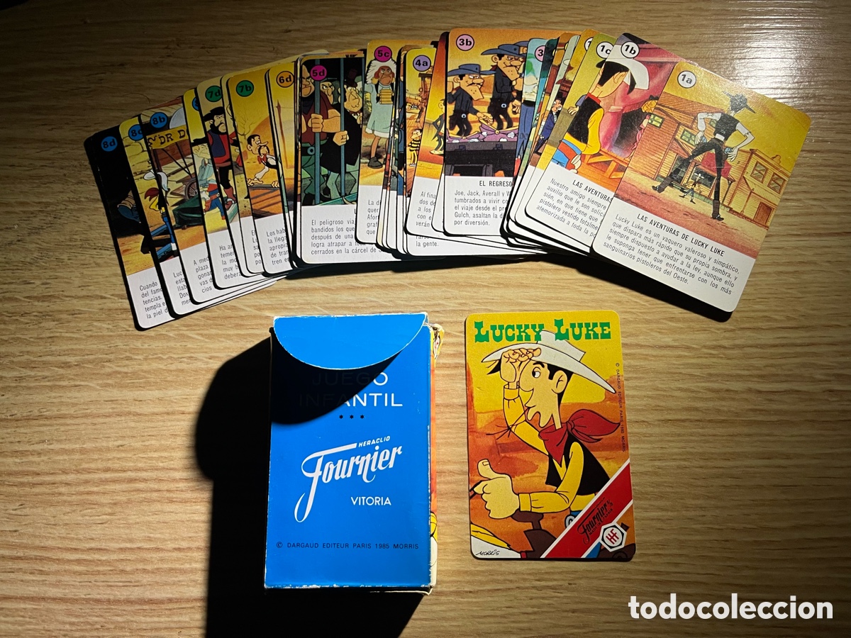Barajas de cartas: Baraja Infantil Fournier LUCKY LUKE. COMPLETA. Juego de cartas a&ntilde;o 1985. Dargaud Editeur Paris