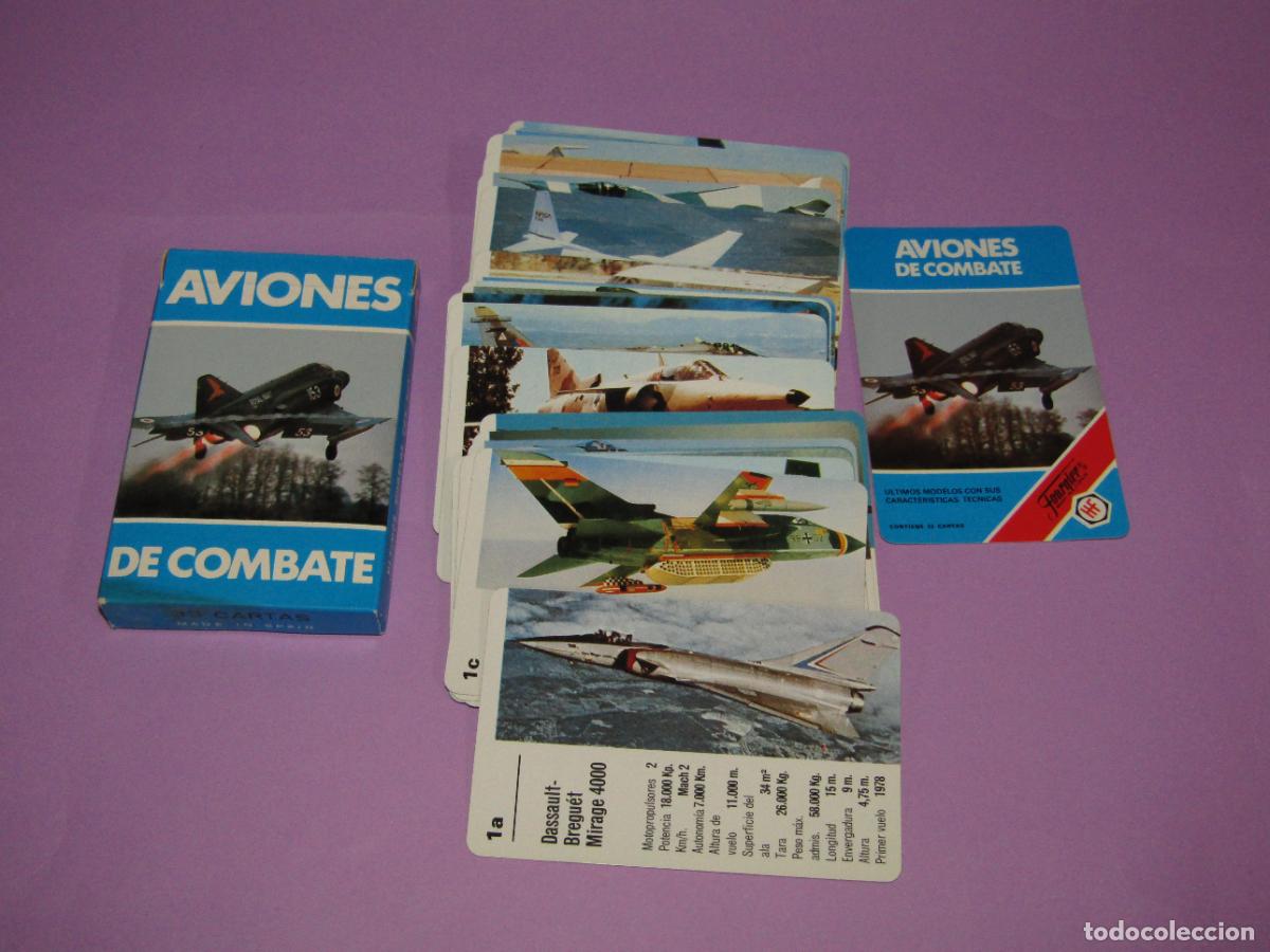 Barajas de cartas: Antigua Baraja Infantil AVIONES DE COMBATE de H. FOURNIER del A&ntilde;o 1984