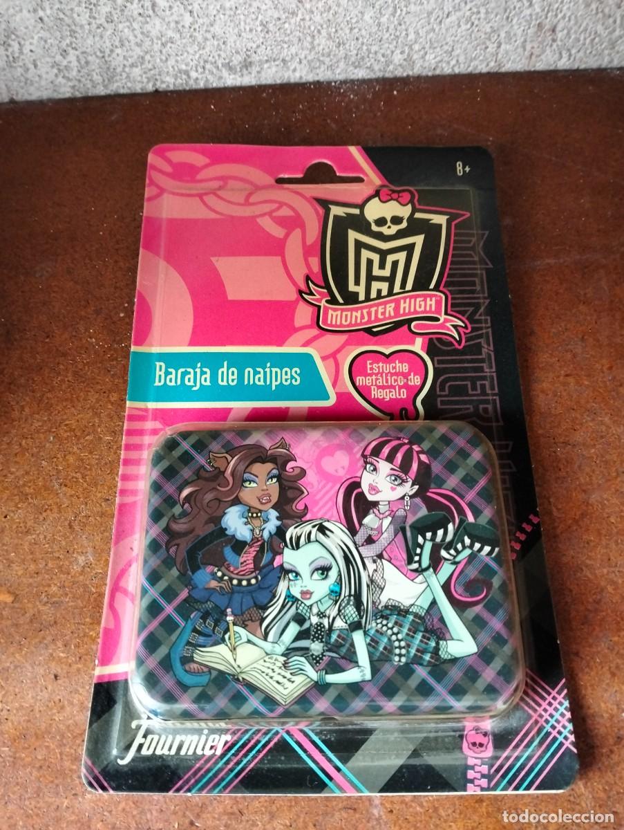 Barajas de cartas: Baraja de naipes cartas Monster high con estuche met&aacute;lico