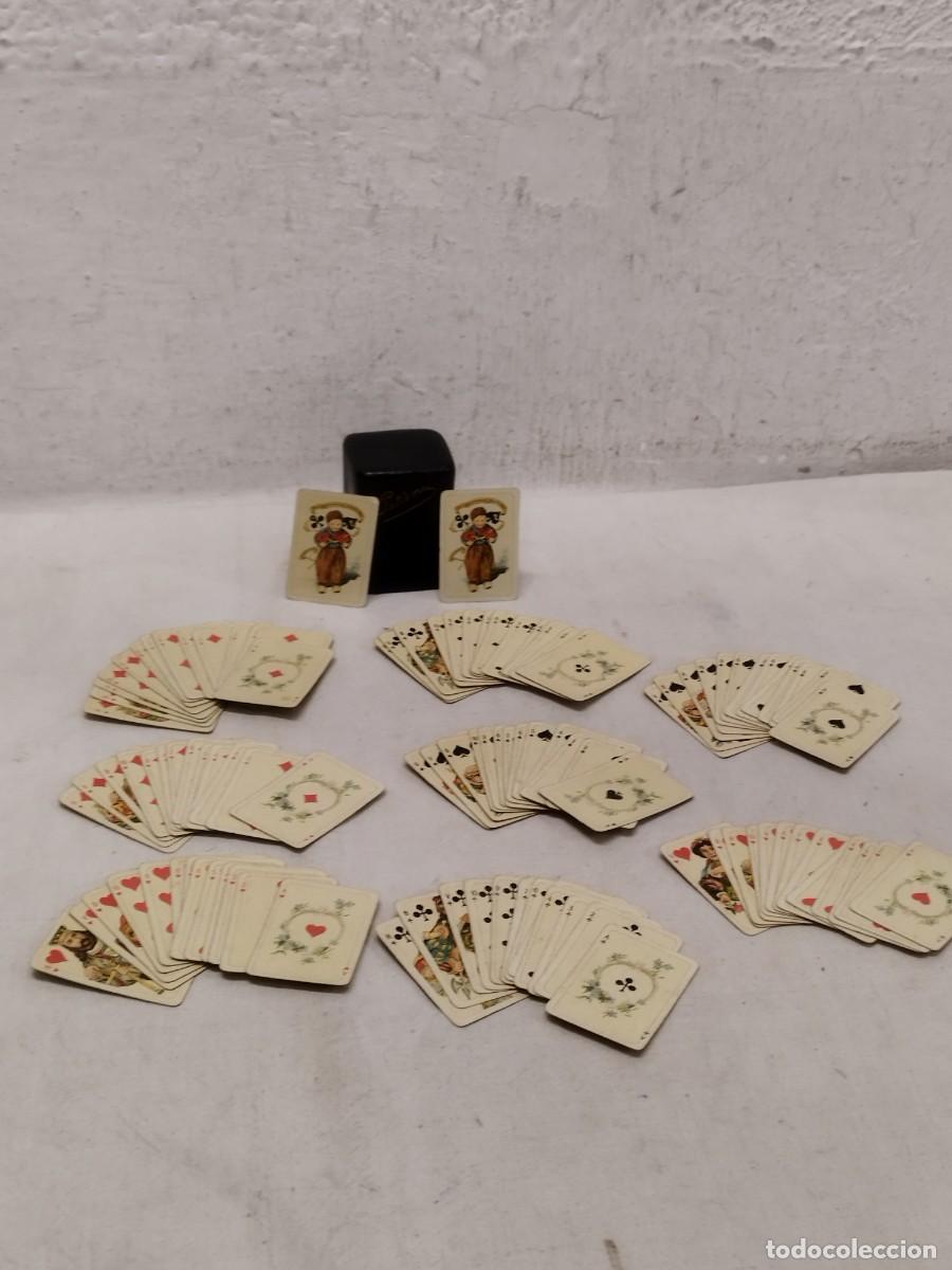 Jeux de cartes: Dos antiguas peque&ntilde;as barajas de poker, de finale sg. XIX principios Sg. XX. Completas en su estuche