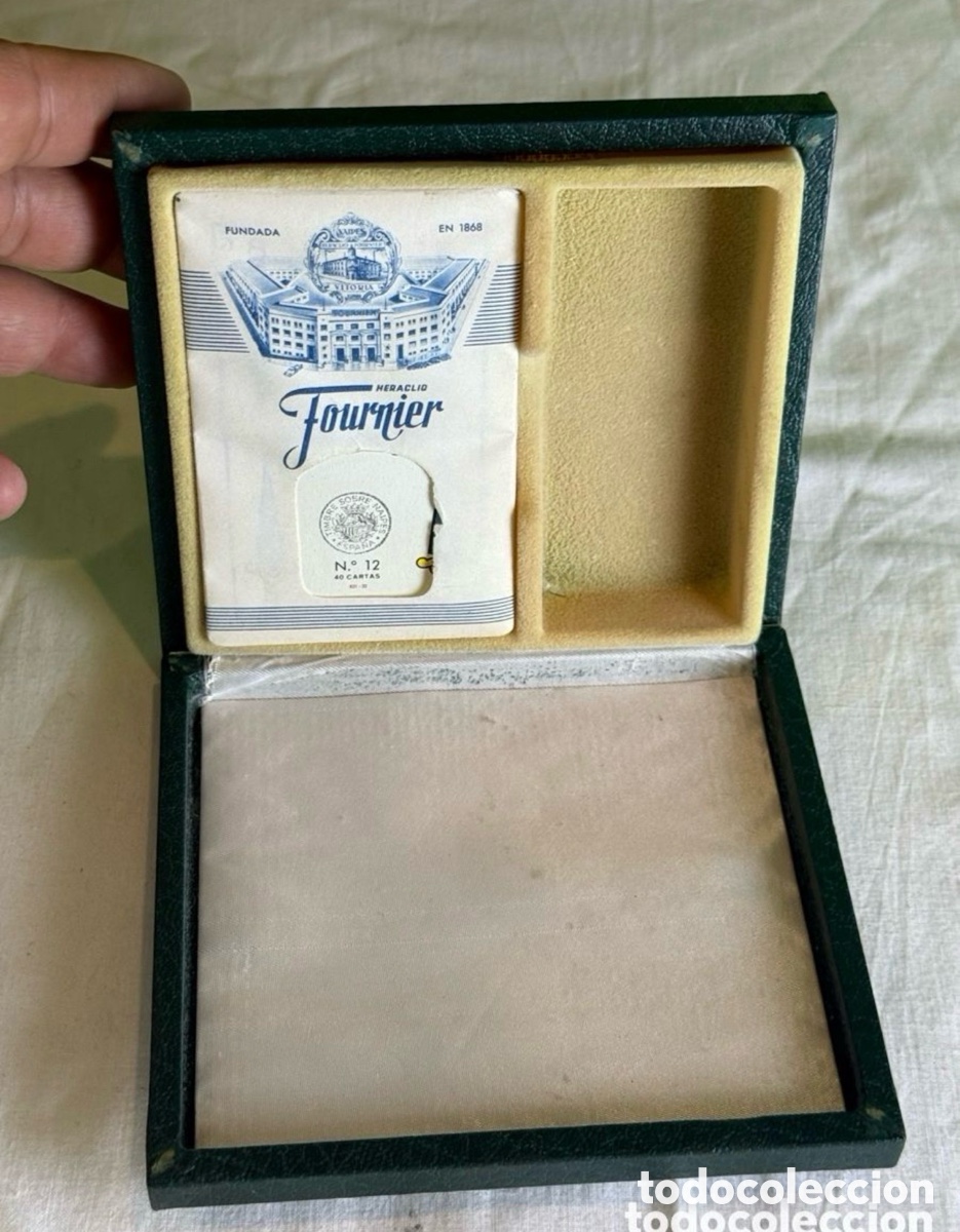 Barajas de cartas: Baraja Espa&ntilde;ola Heraclio Fournier N&deg; 12 sin abrir nueva envoltorio azul estuche original
