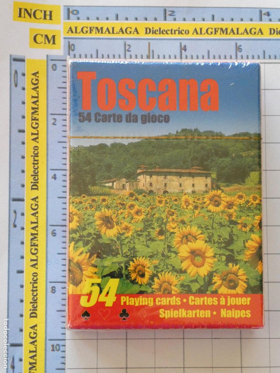 Barajas de cartas: BARAJA DE CARTAS DE P&Oacute;KER. SOUVENIR RECUERDO TOSCANA ITALIA GIRASOL CADA NAIPE UNA FOTO POSTAL 100GR