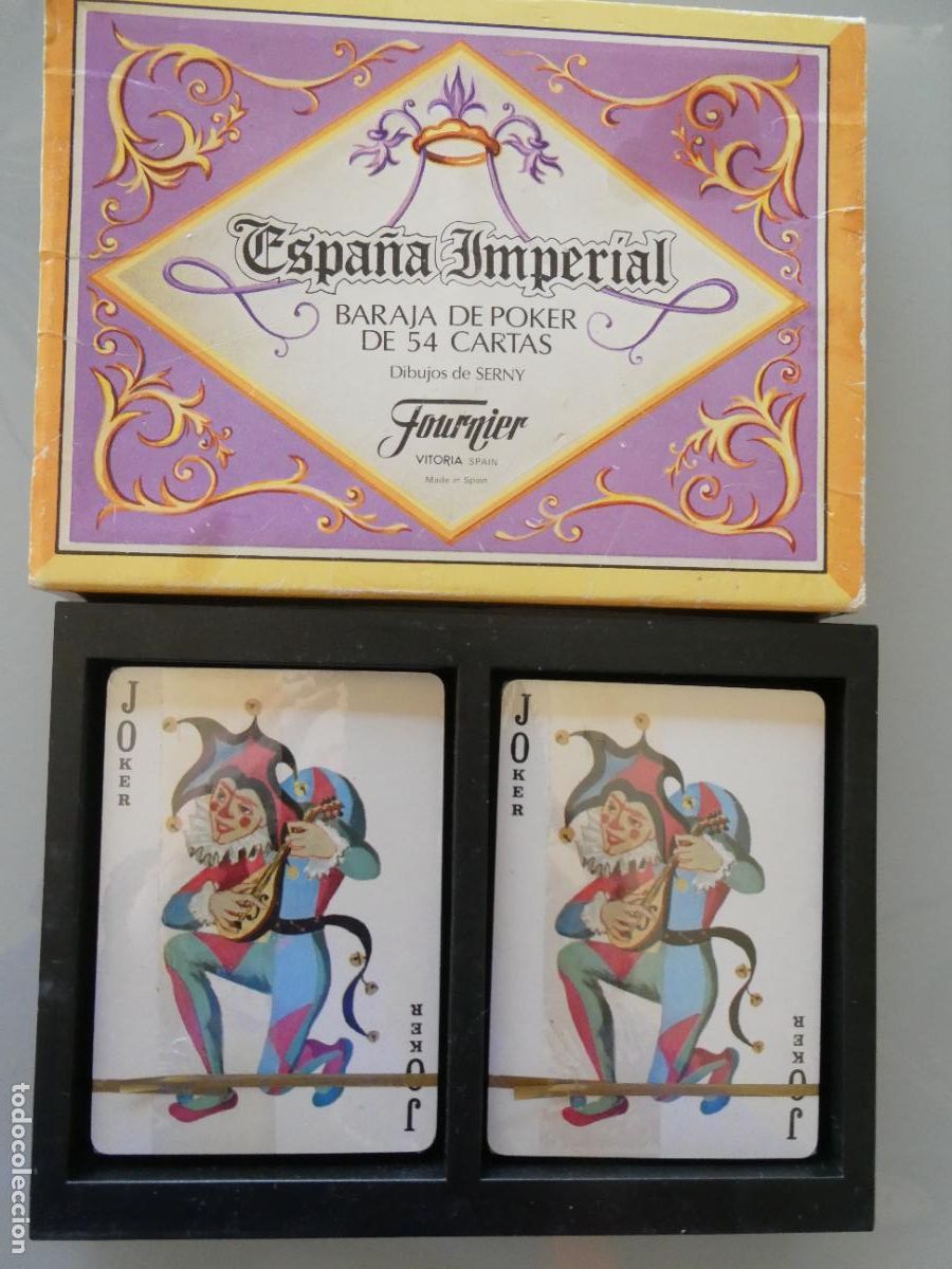 Barajas de cartas: 2 BARAJAS DE CARTAS P&Oacute;KER. FOURNIER. ESPA&Ntilde;A IMPERIAL SERNY. PRECINTADAS. 270GR
