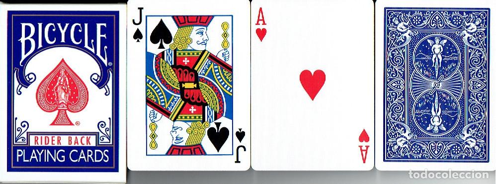 Barajas de cartas: Barajas de p&oacute;ker Bicycle Playing cards Rider back (una color azul oscuro y la otra roja)